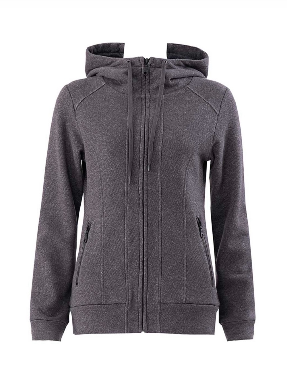 Nomads Hemp Wear Awaken Hoodie, Women's Full-Zip Hooded Sweatshirt, Grey, M